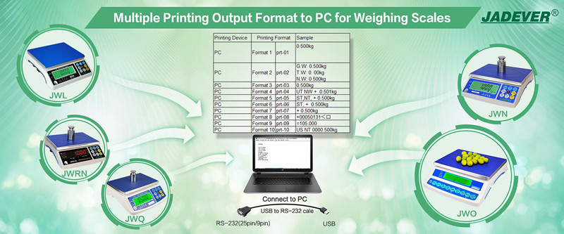Formato di output di stampa multiplo per bilance su PC