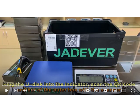 indicatore jadever JWI-700C salva i dati di pesatura nel disco U in gruppi con scanner di codici a barre